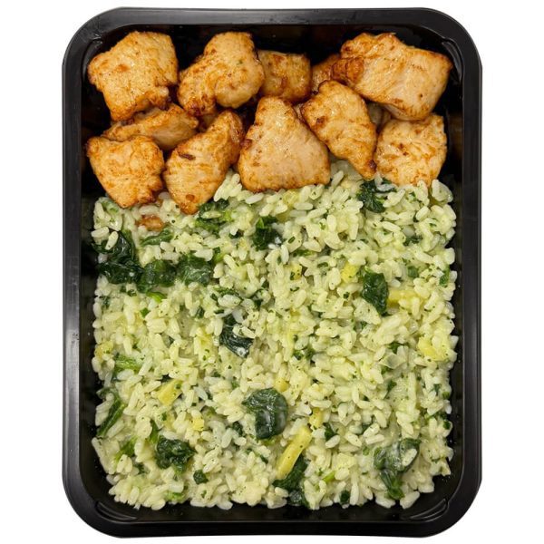 3 High Protein Meal Kipfilet Chunks – Risotto Spinaci – 450g